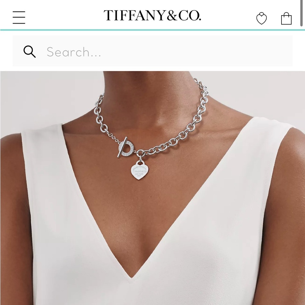 Authentic Return to Tiffany® Heart Tag Toggle Necklace Genuine Real Silver